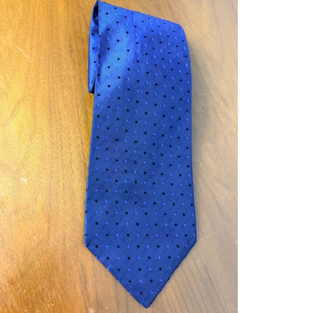 Michael‎ Newell Mens Silk Tie Blue Mini Diamond Pattern
